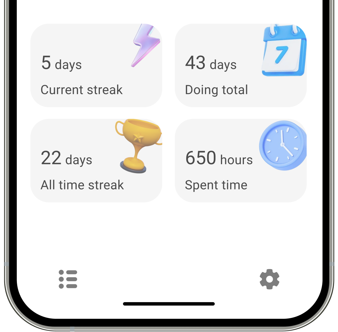 Achievements and rewards for completing habits